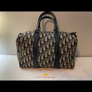 Christian Dior oblique/trotter boston bag.  Measurements 12” W X  7. 5 “H